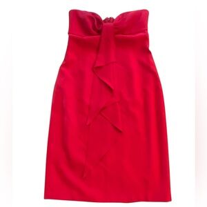 BCBG Women’s Red Strapless Sleeveless Midi Fitted New size 10